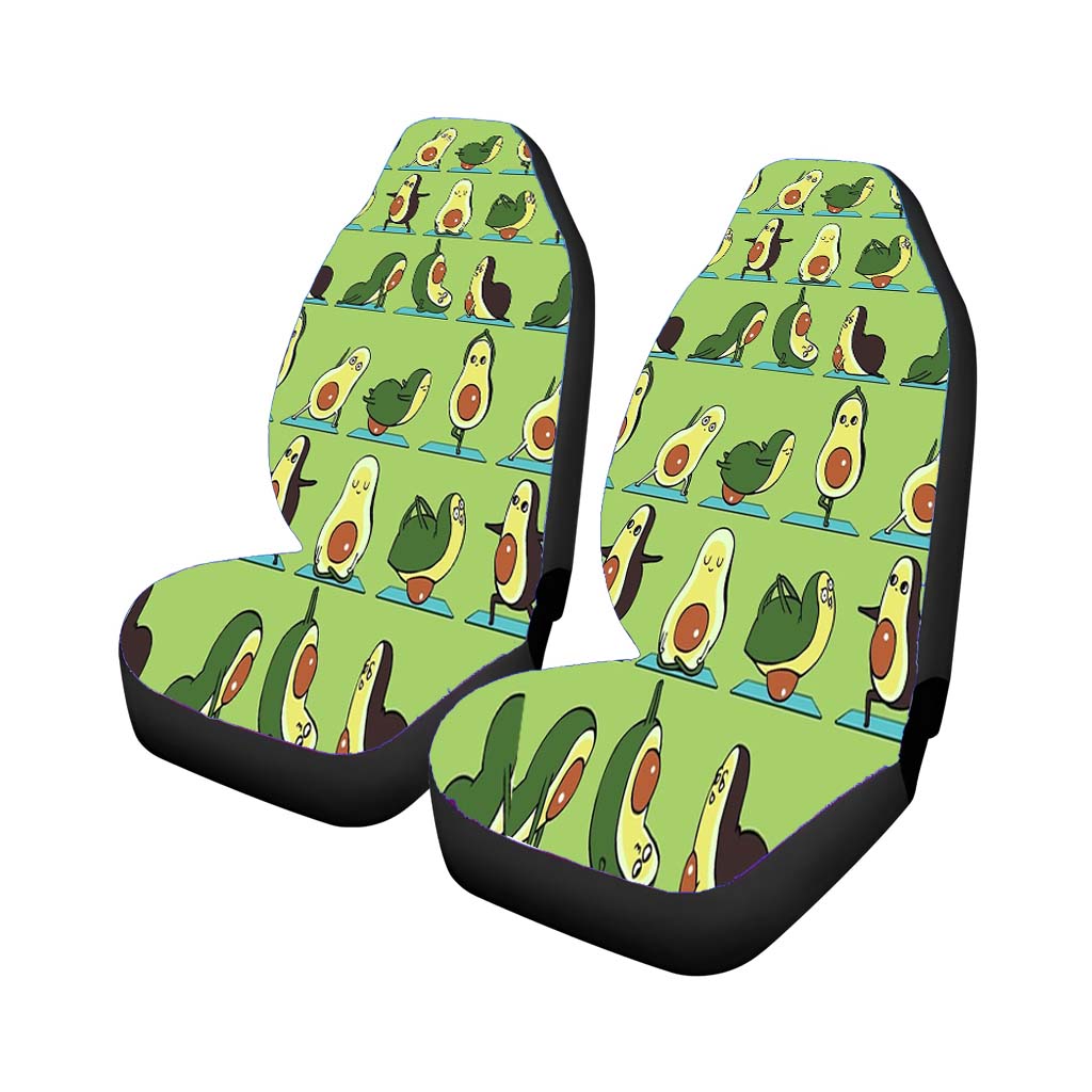 Green Avocado Yoga Pattern car Seat Covers