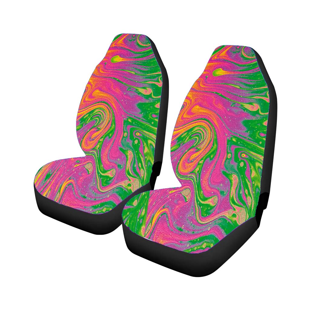 Green Pink Watercolor Abstract Painting car Seat Covers