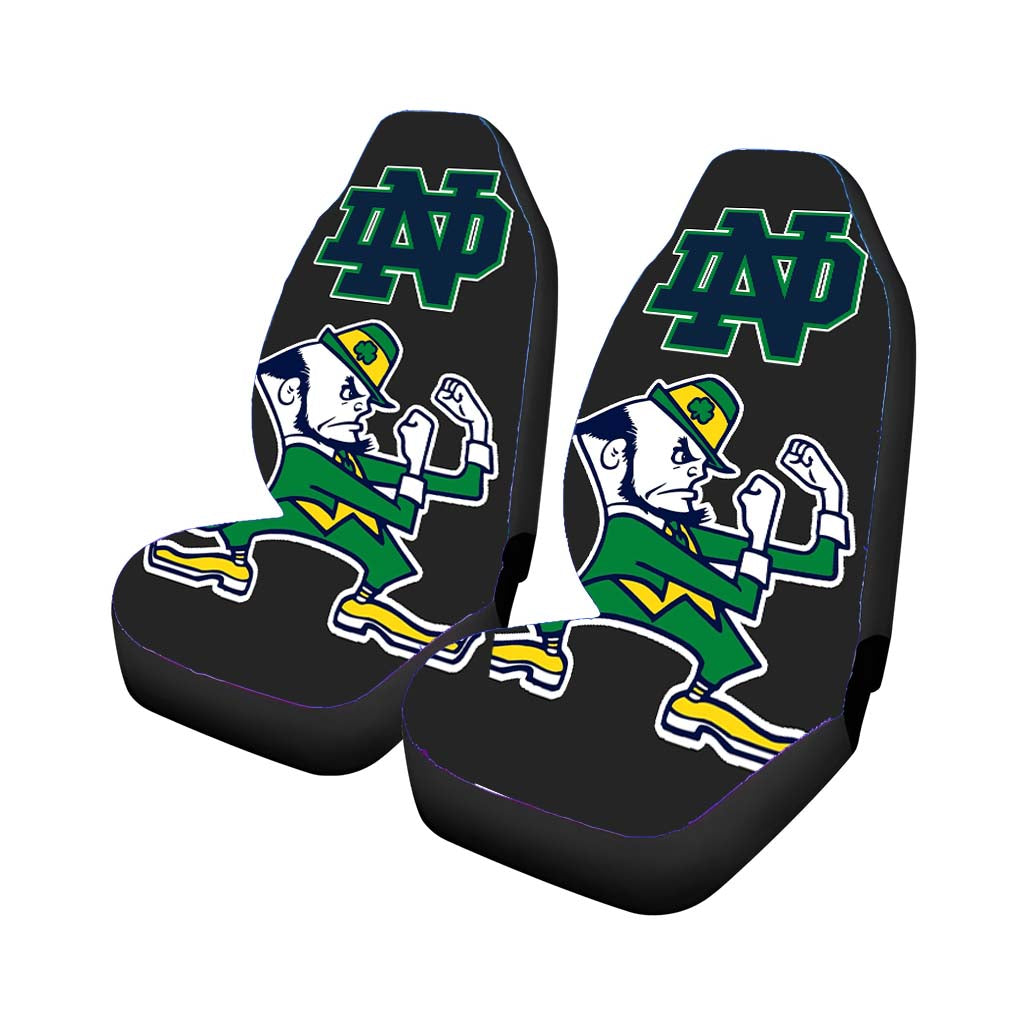 Grey Notre Dame Fighting Irish car Seat Covers