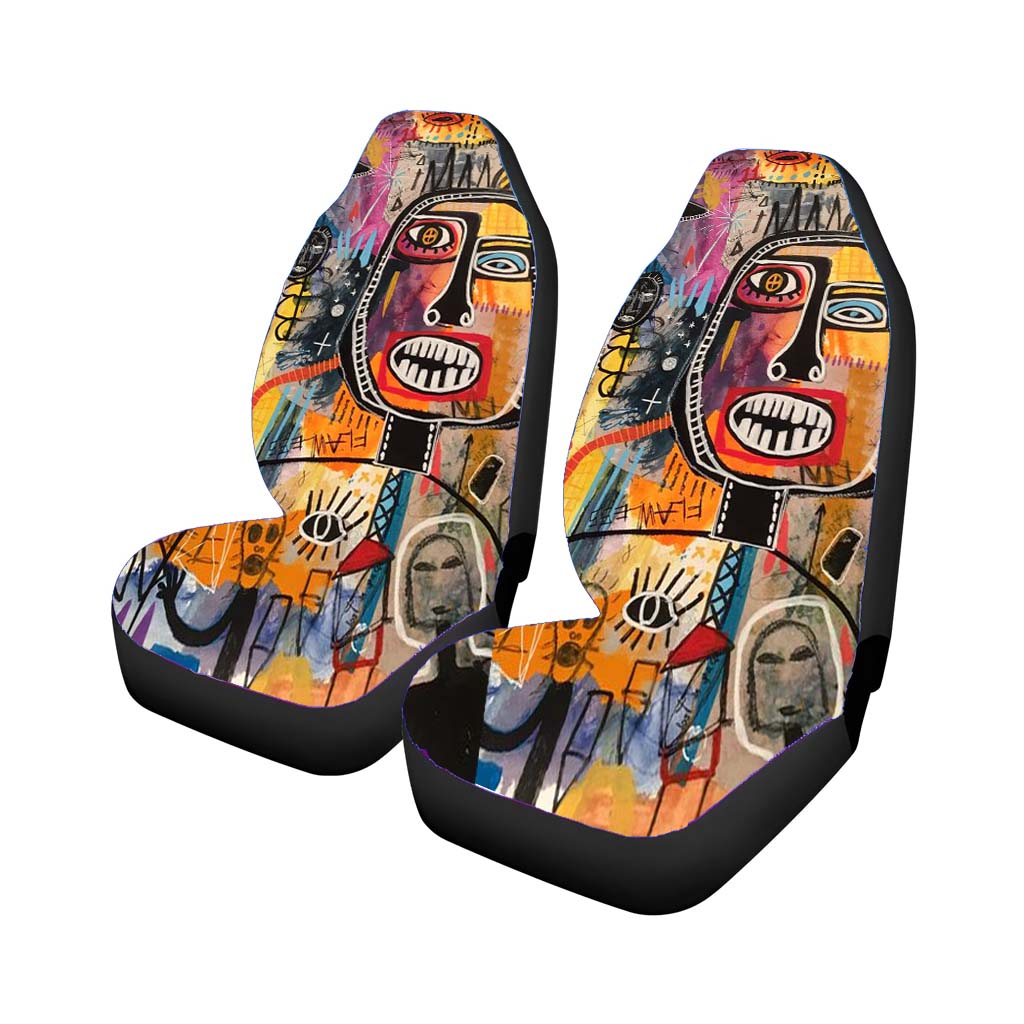Jean Michael Basquiat Abstract Painting car Seat Covers