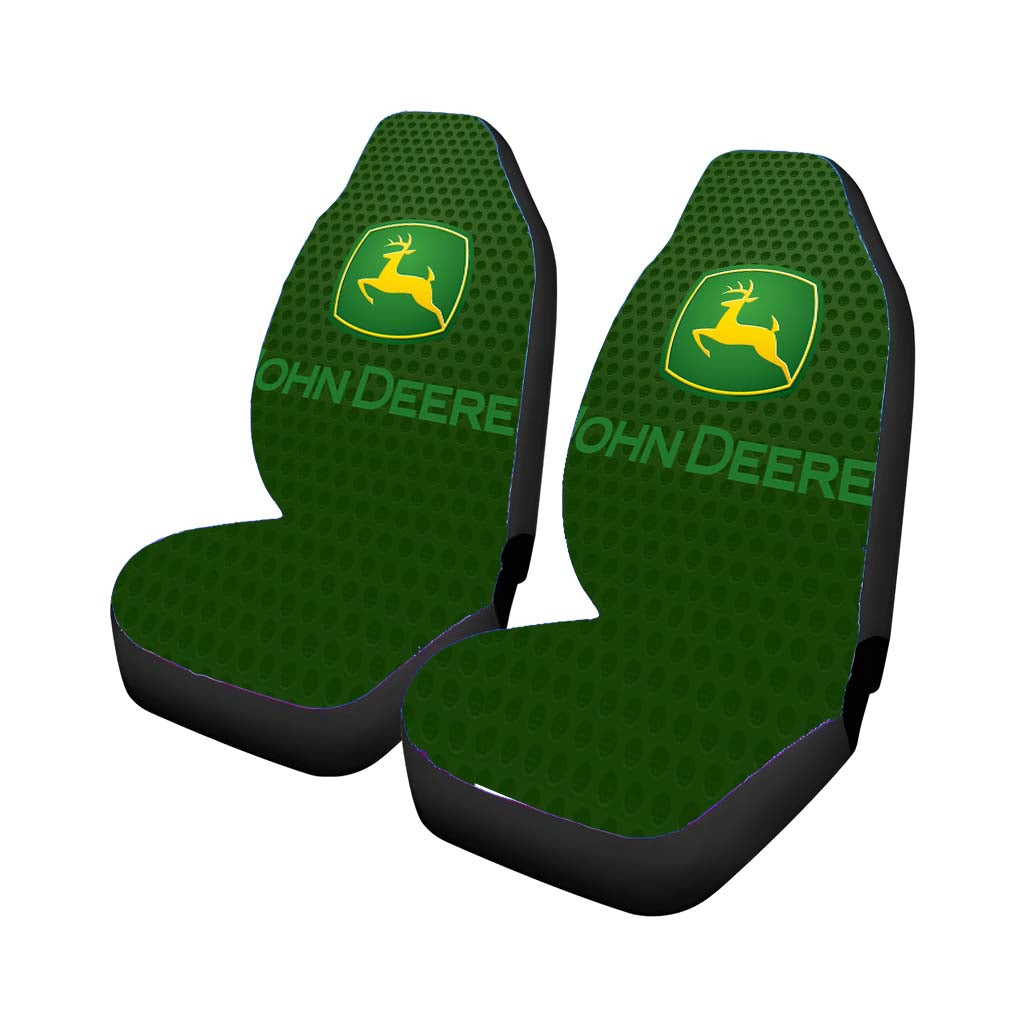 John Deere Green Carbon Fiber Logo car Seat Covers