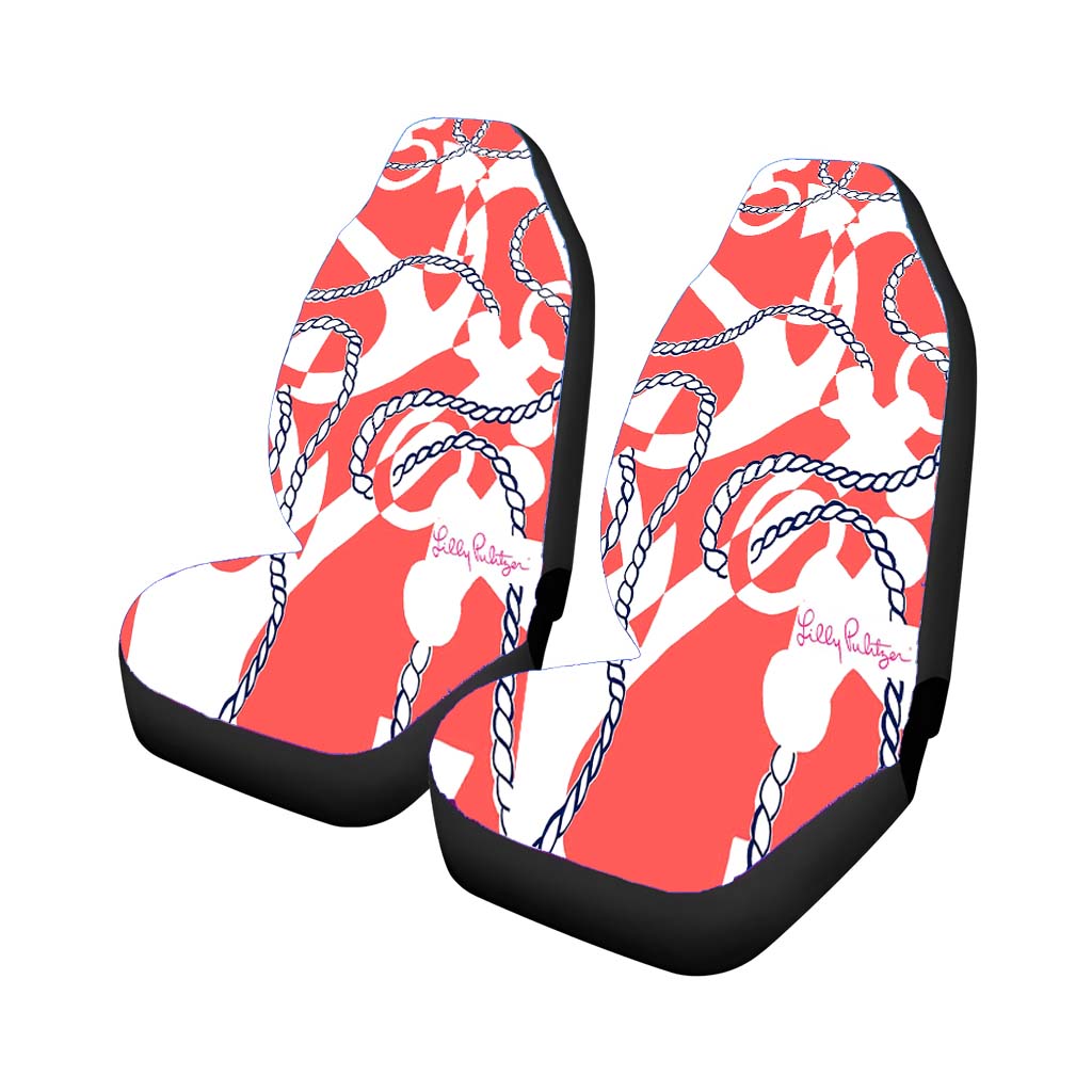 Lilly Pulitzer Orange Tango Booze Cruise Kennett car Seat Covers