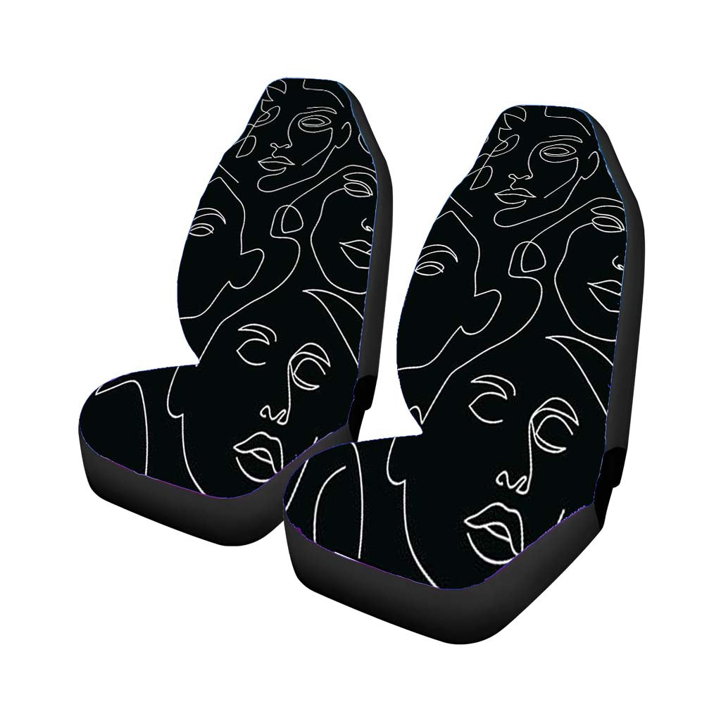 Line Face Art Pattern car Seat Covers