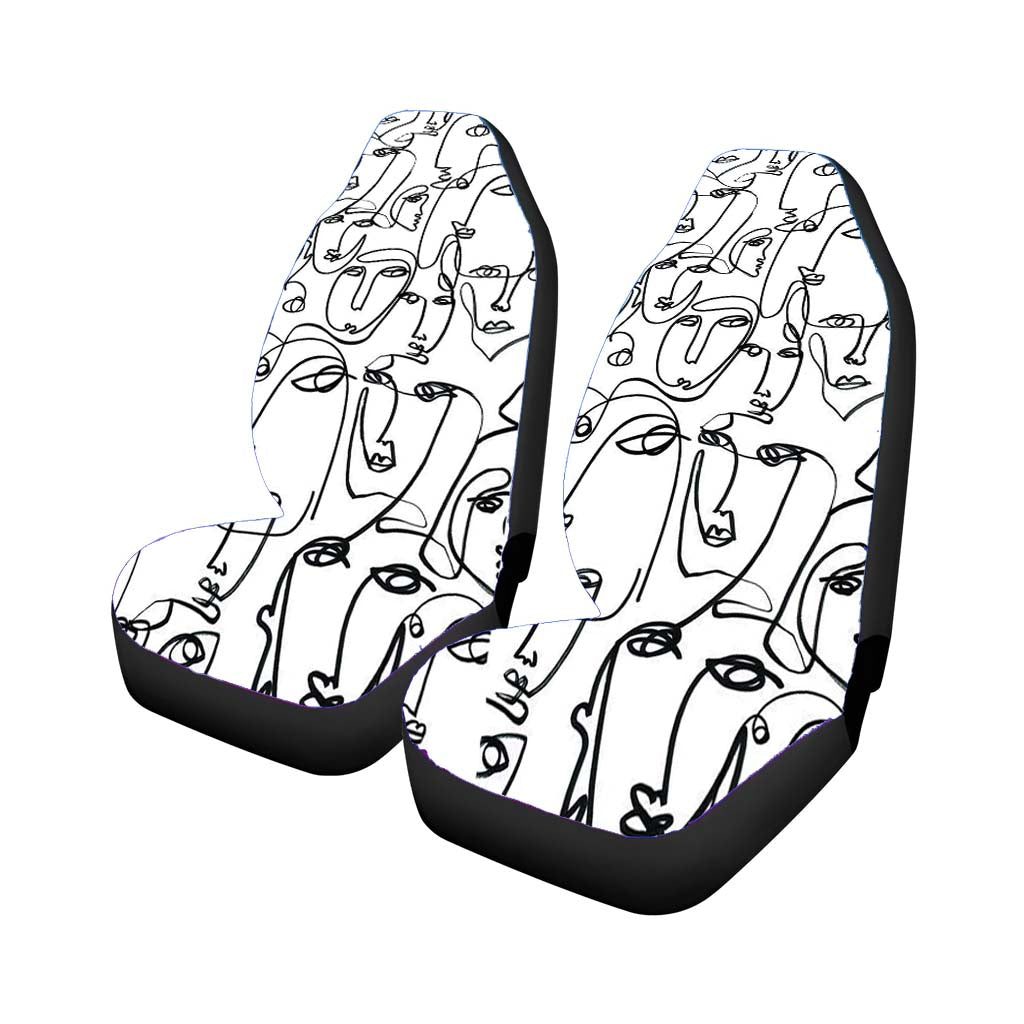 Line Face Pattern car Seat Covers