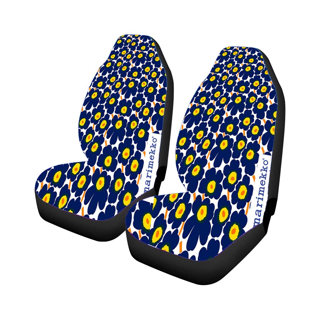 Marimekko Pieni Unikko Blue Flower Pattern car Seat Covers