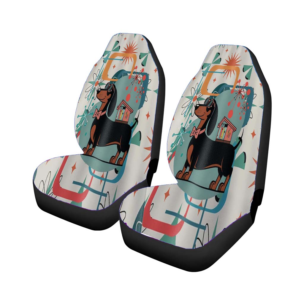 Mid Century Mod Dachshund car Seat Covers