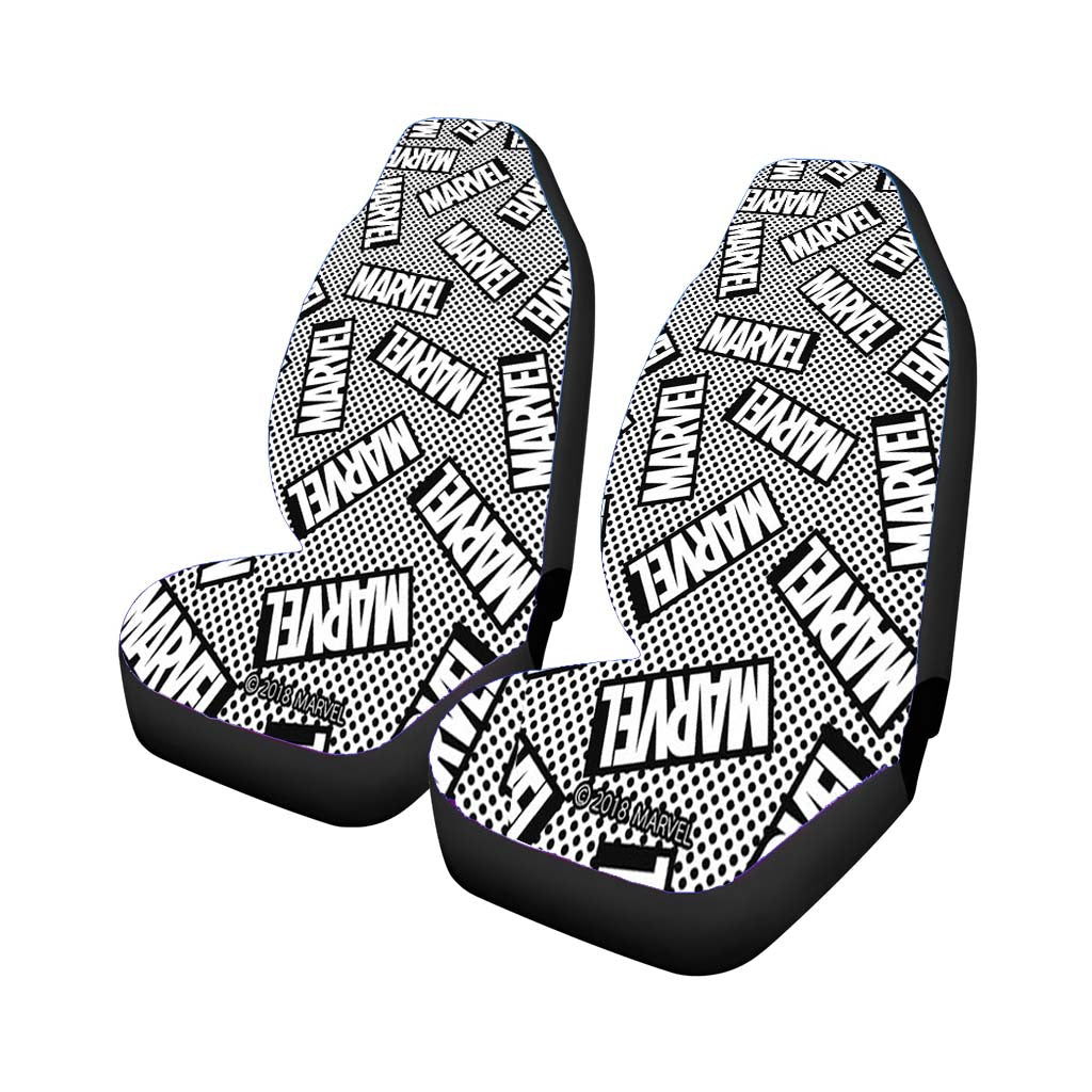 Monochrome Marvel Pattern car Seat Covers