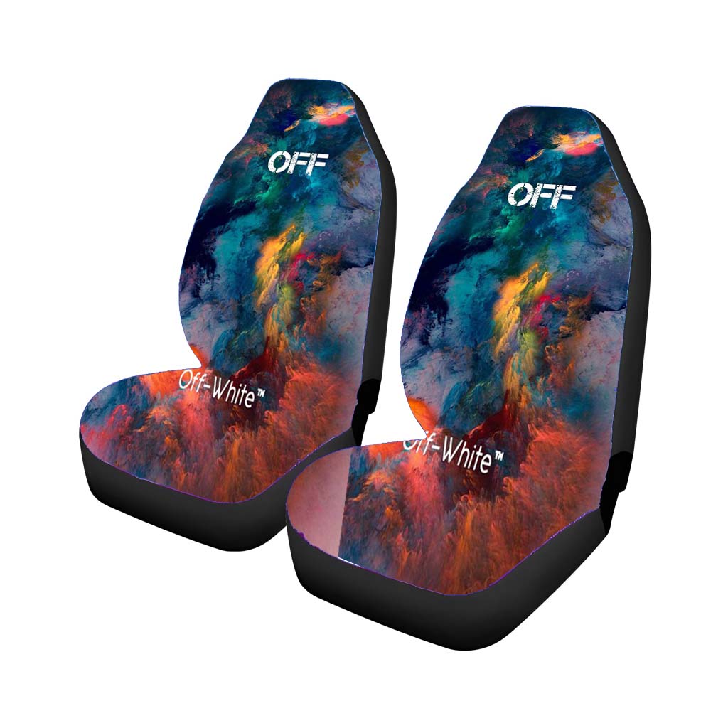 Off White Colorful Smoke car Seat Covers