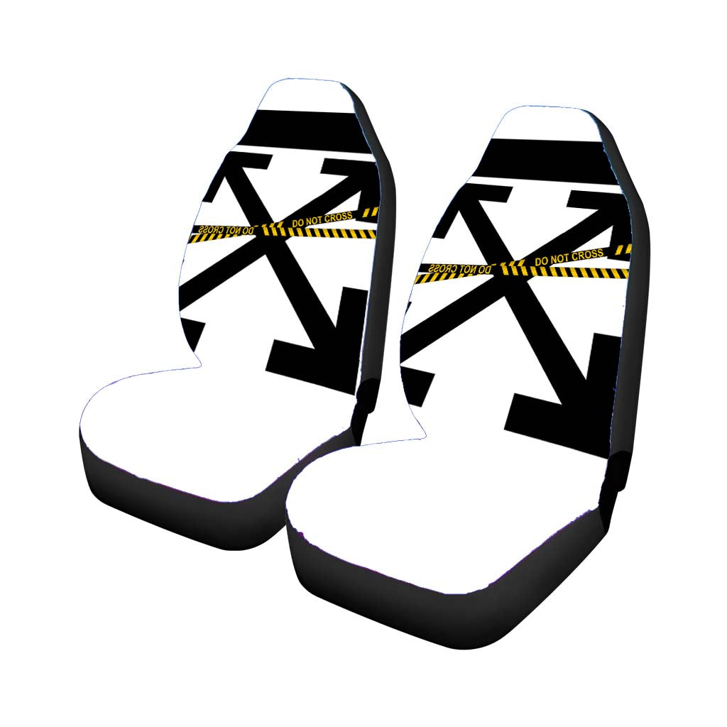 Off White Funny car Seat Covers