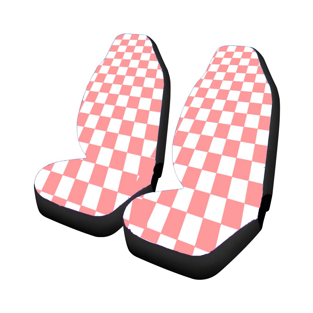Peach Checkered Board Pattern Color car Seat Covers