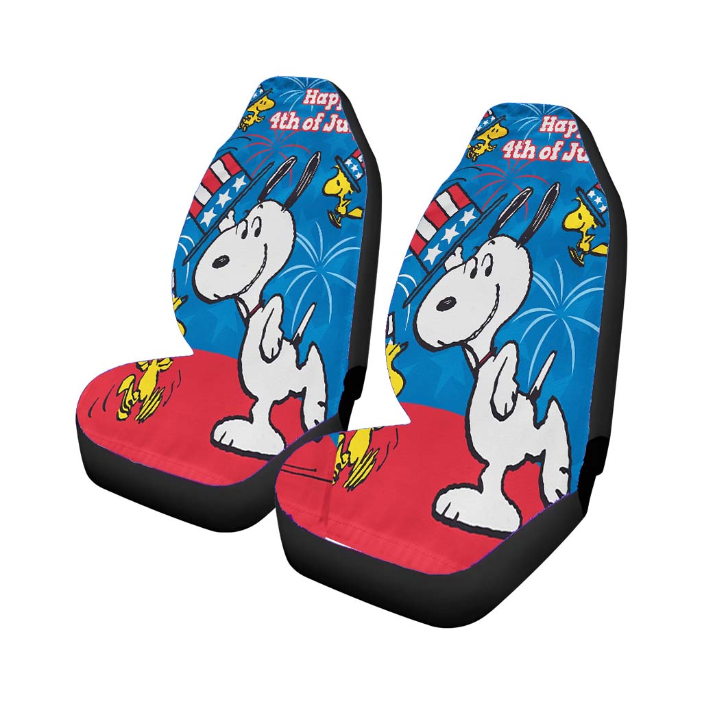 Peanuts Happy Fourth Top Hat Snoopy car Seat Covers