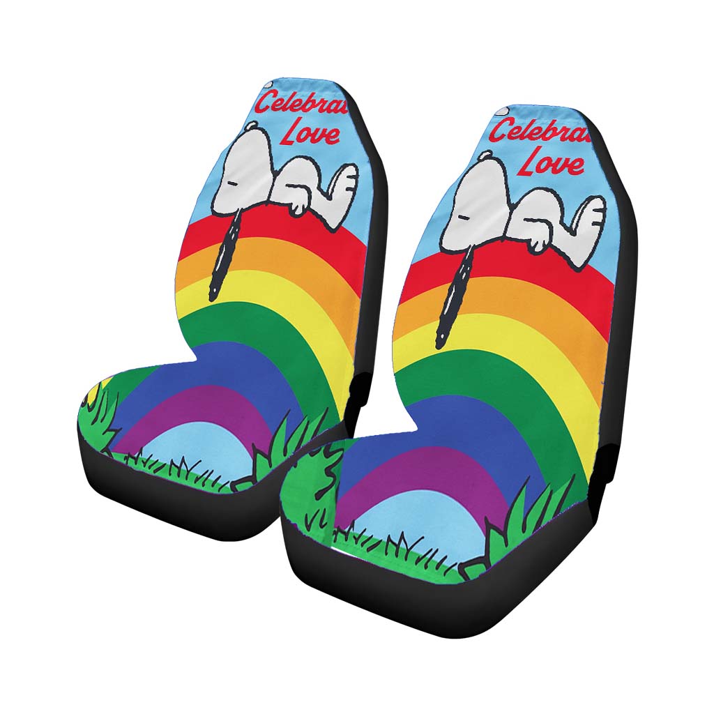 Peanuts Rainbow Celebrate Love Snoopy car Seat Covers