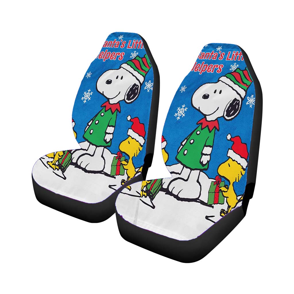 Peanuts Santa'S Little Helpers Snoopy And Woodstock Christmas car Seat Covers