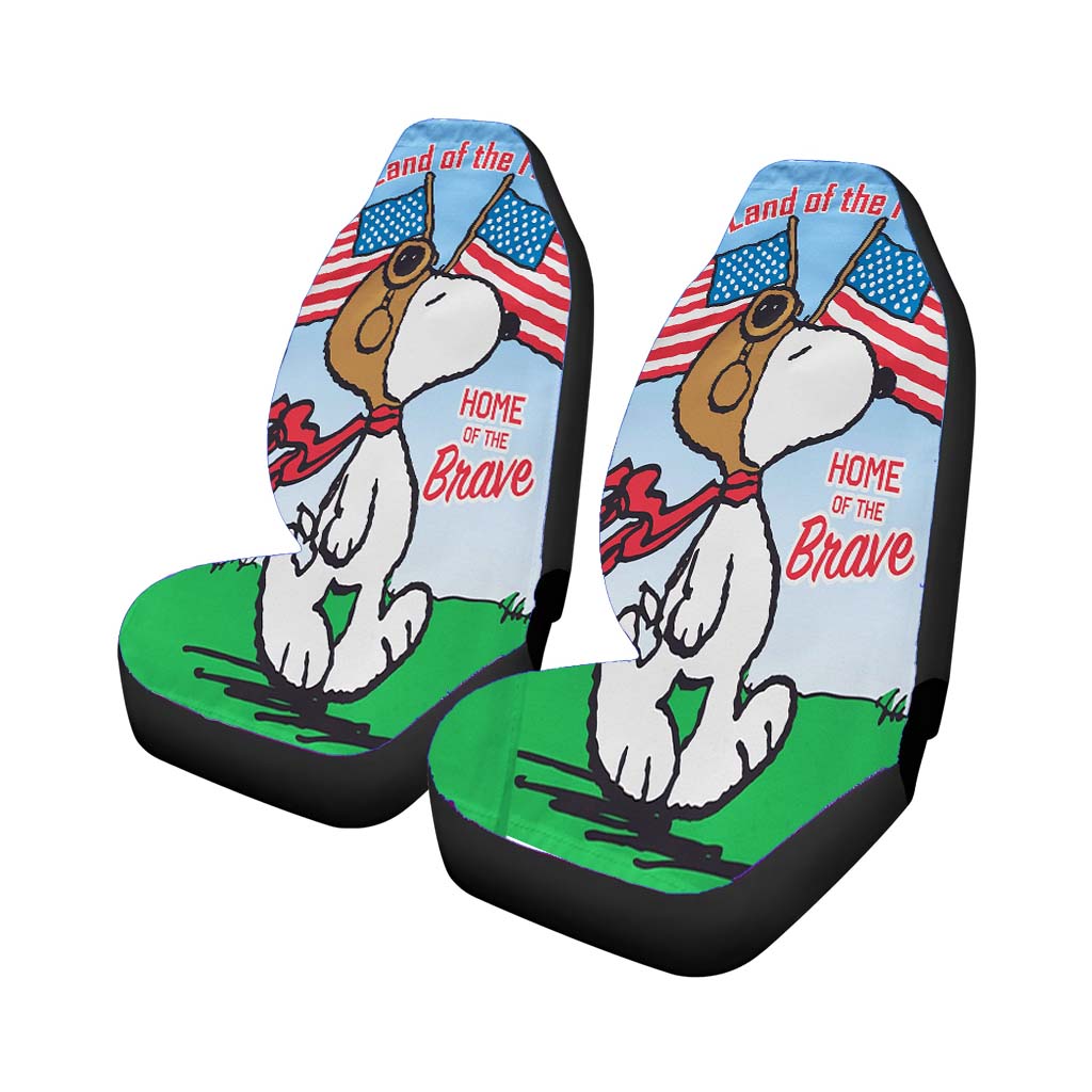Peanuts Snoopy Land Of The Free car Seat Covers