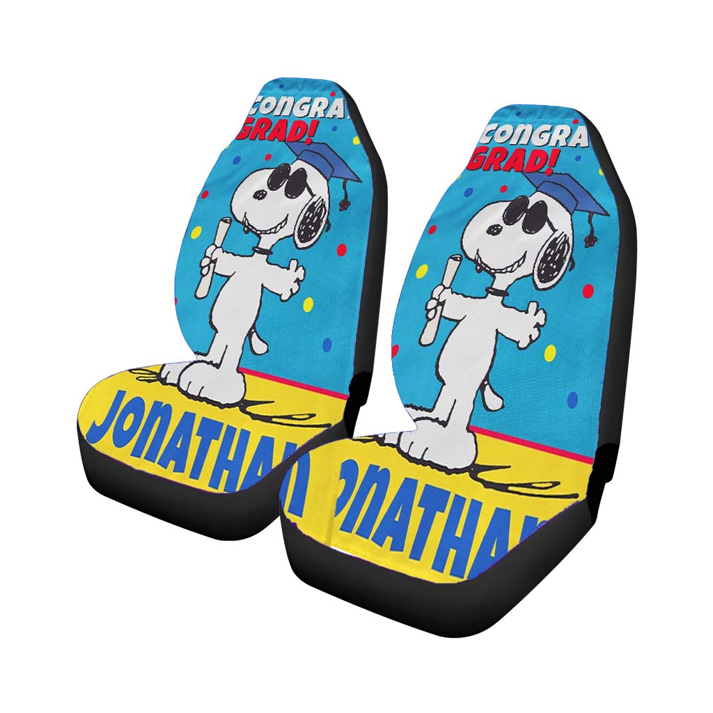 Personalized Snoopy Graduation car Seat Covers