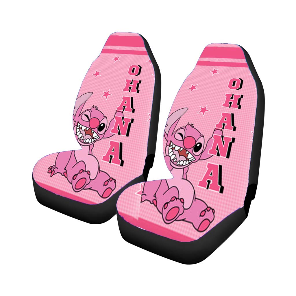 Pink Alien Ohana car Seat Covers