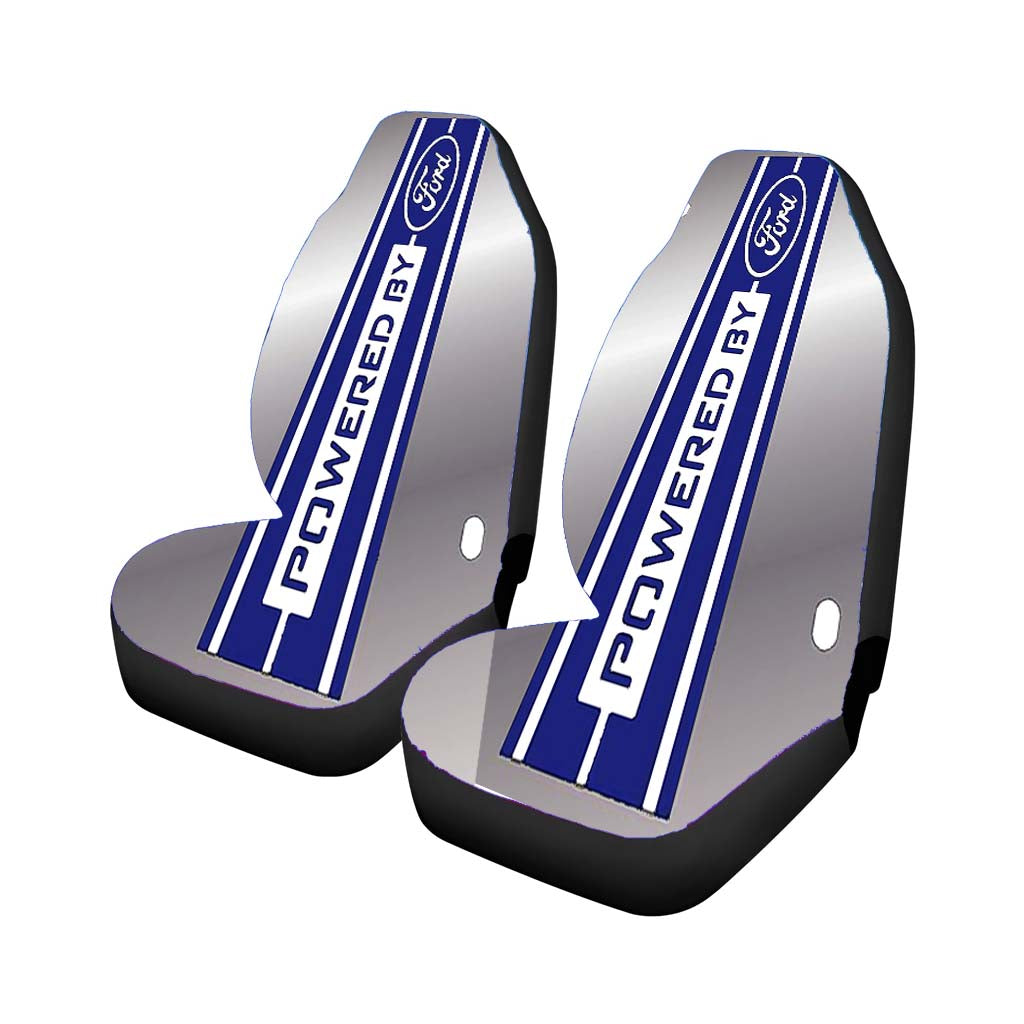 Powered By Ford Line Blue car Seat Covers