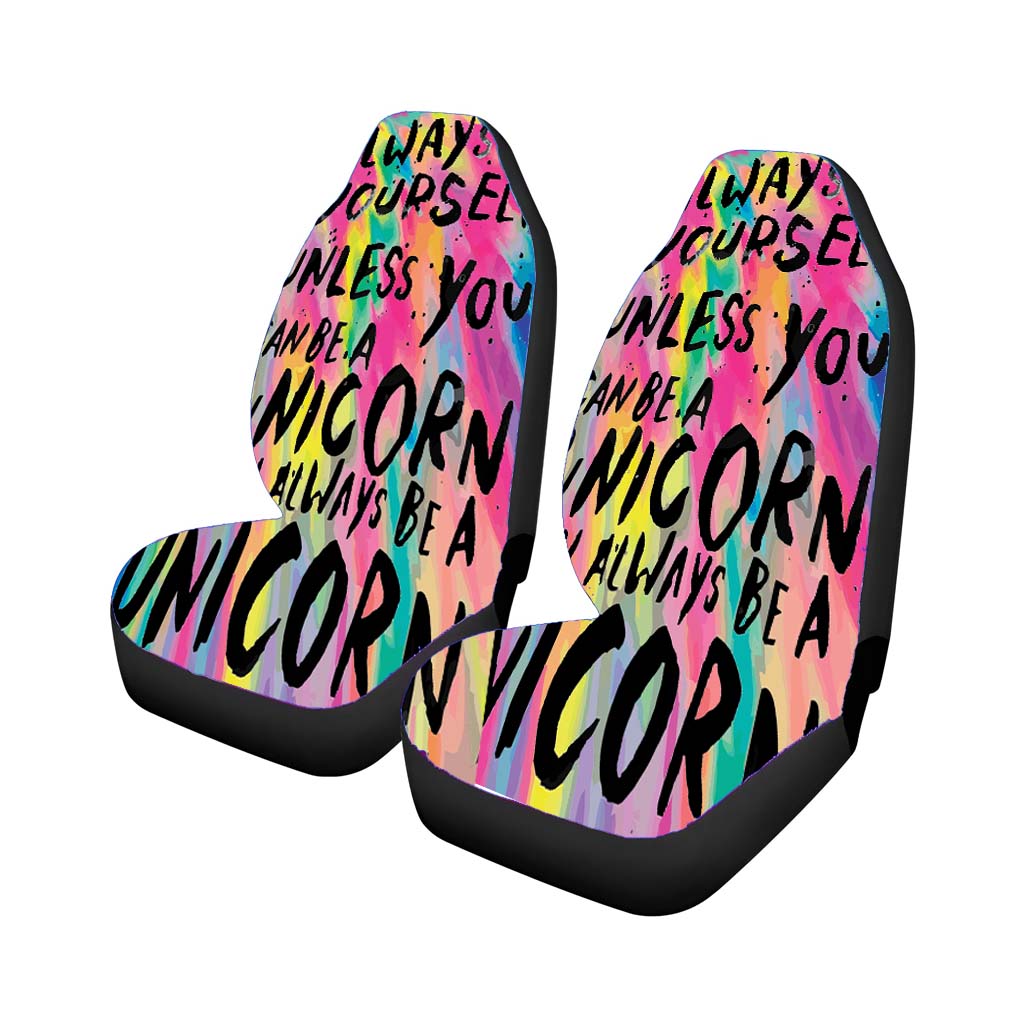 Rainbow Unicorn Quote car Seat Covers