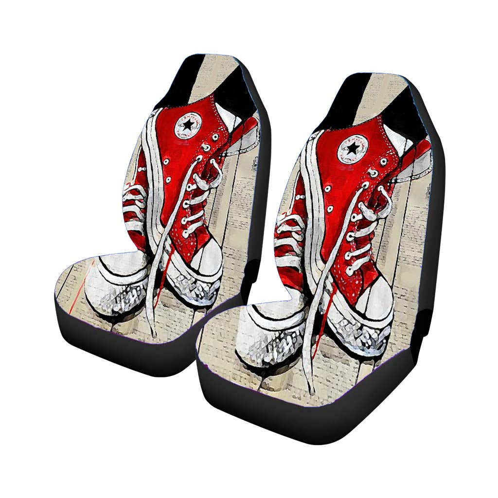 Red Converse Painting car Seat Covers