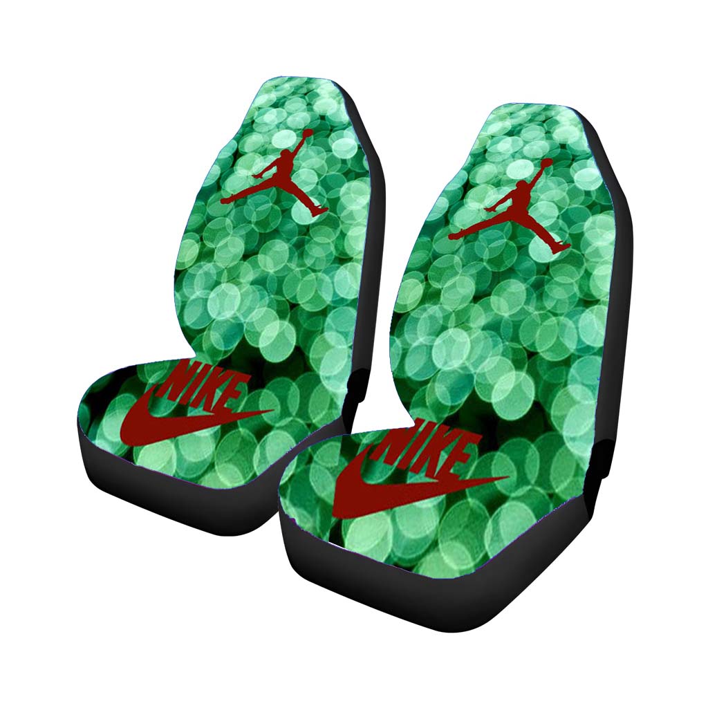 Red Nike Air Jordan Green Glitter car Seat Covers