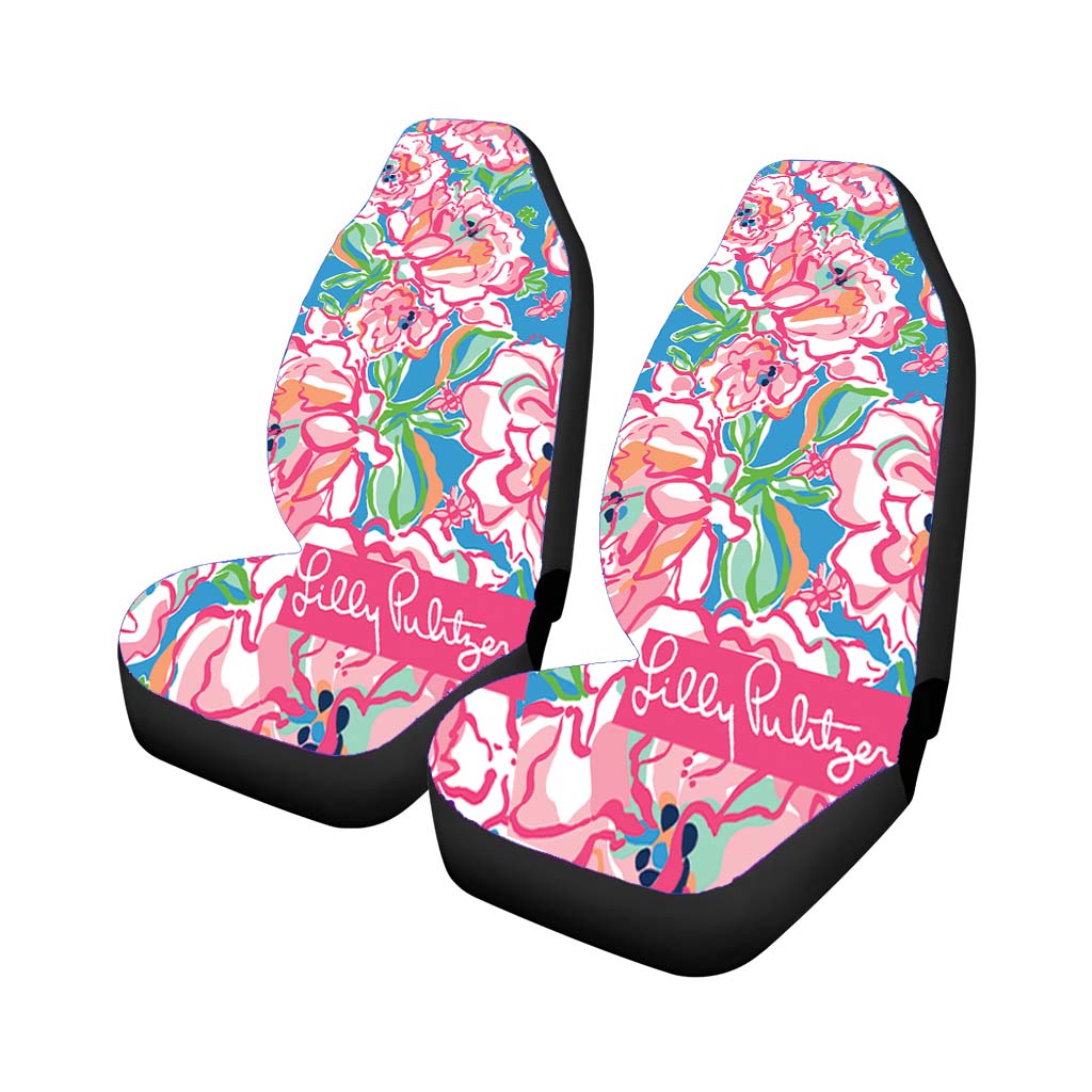 Rose Pattern Lilly Pulitzer car Seat Covers