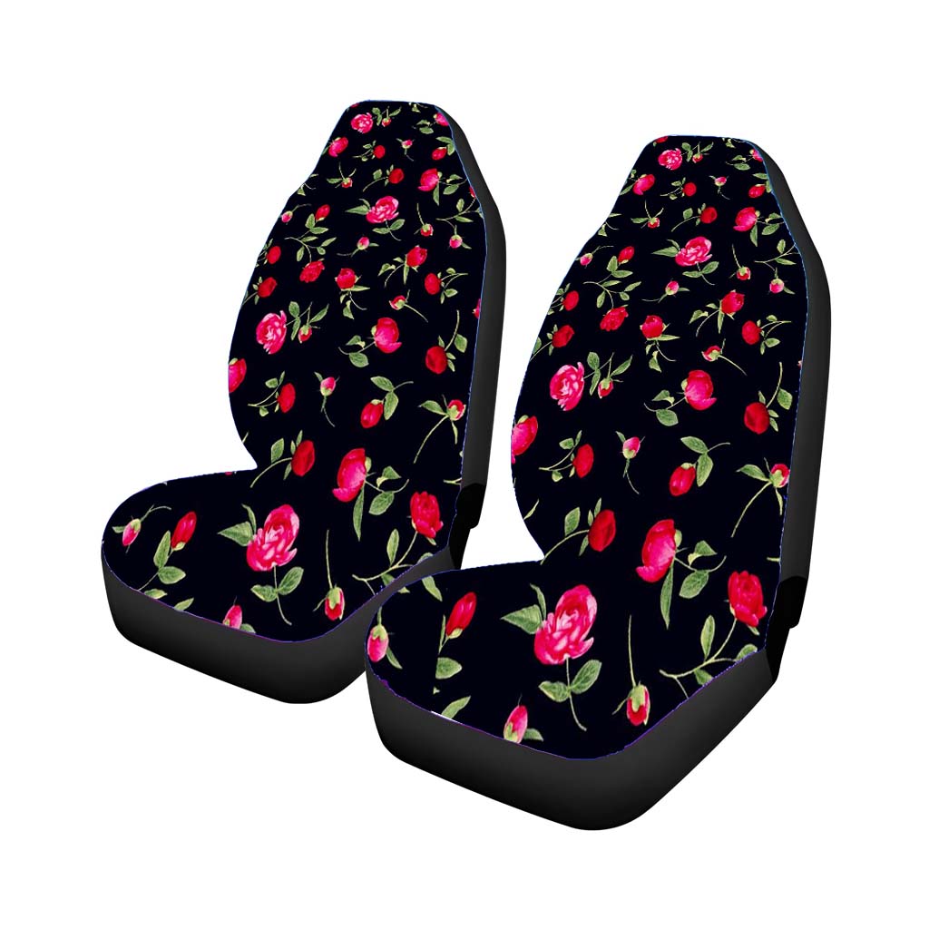 Rose Wallpaper Black Floral car Seat Covers