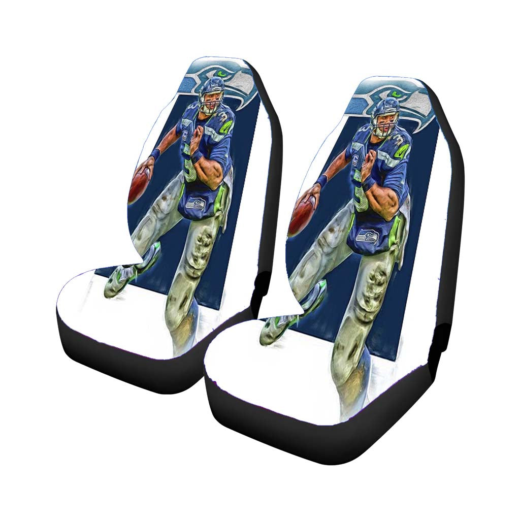 Russell Wilson Seattle Seahawks Oil Art car Seat Covers
