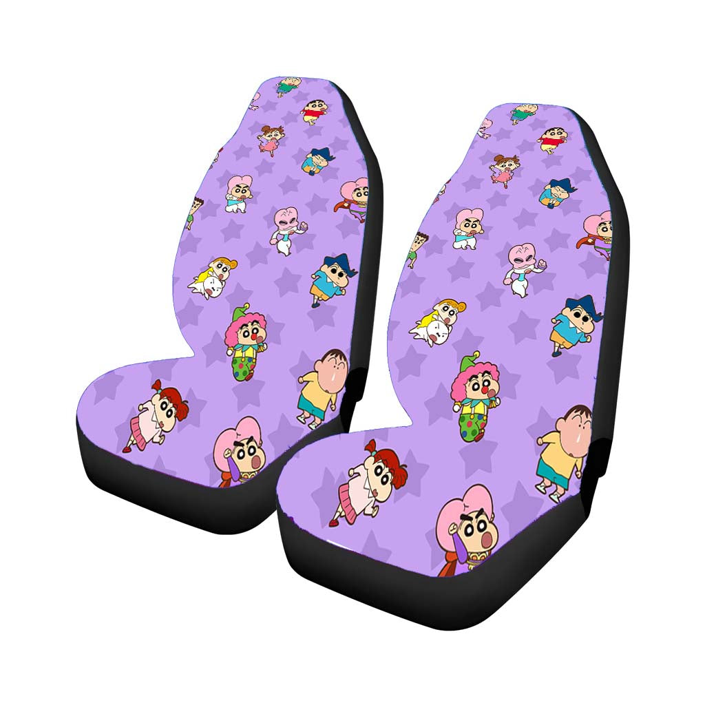 Shin Chan And Friends Purple Pattern car Seat Covers