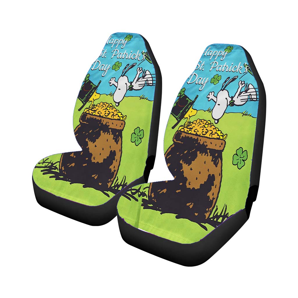 Snoopy And Woodstock St Patricks Day car Seat Covers