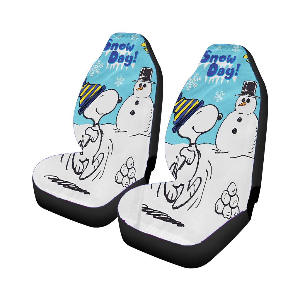 Snoopy And Woodstock Winter car Seat Covers