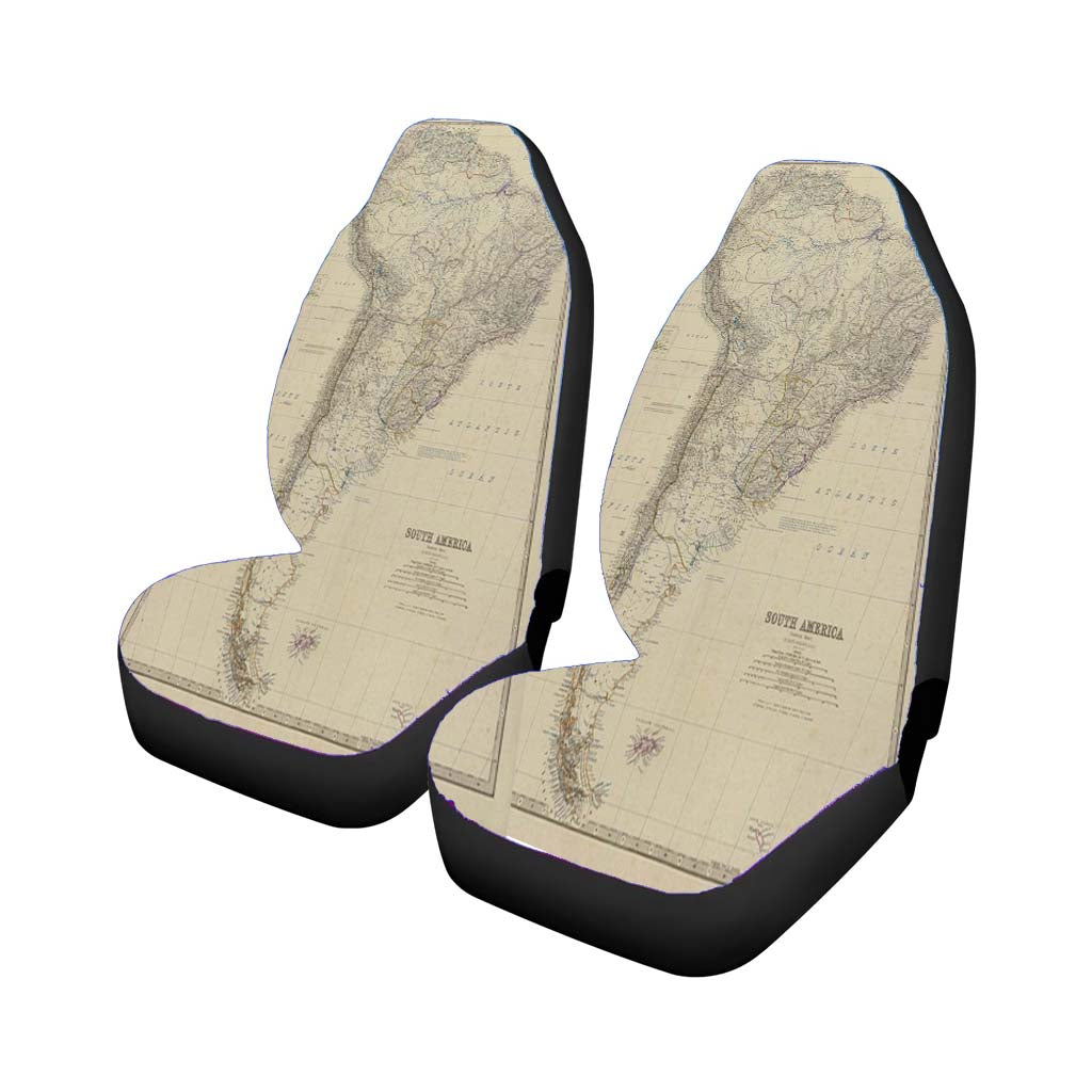 South America Map From 1861 car Seat Covers