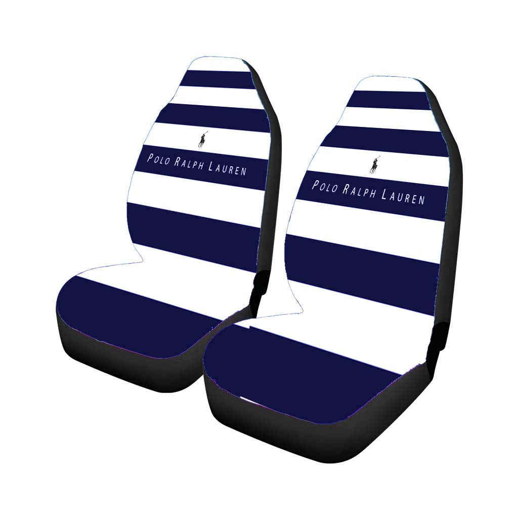 Stripe White Blue Polo Ralph Lauren Logo car Seat Covers