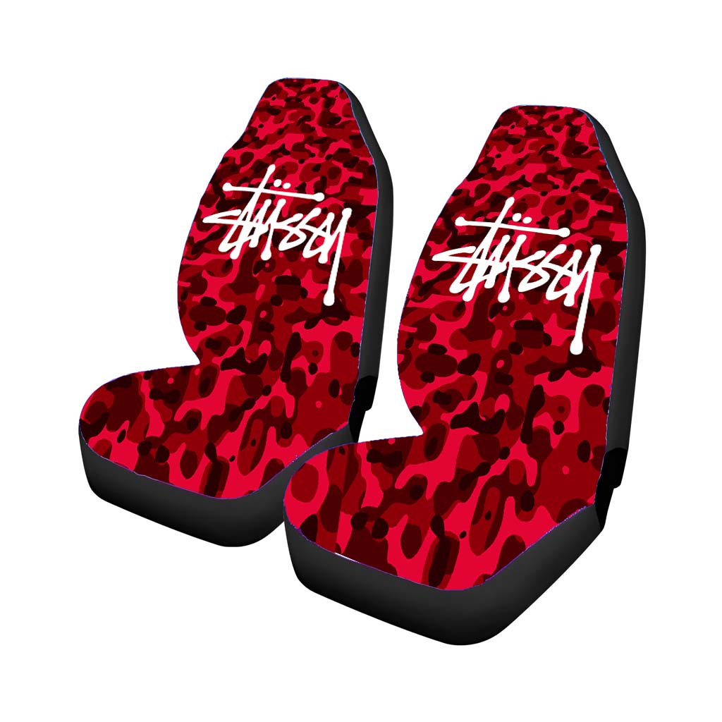Stussy Bape Camouflage Red car Seat Covers