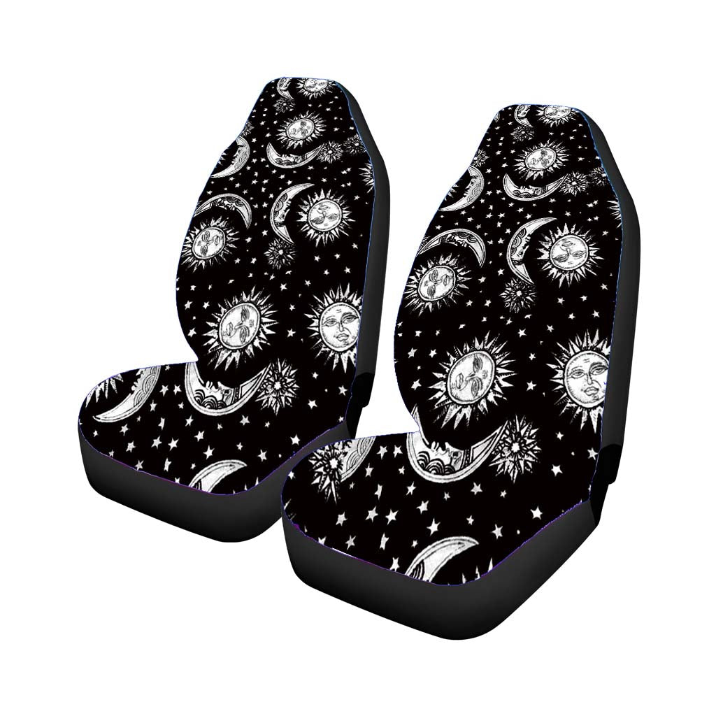 Sun And Moon Black White Pattern car Seat Covers