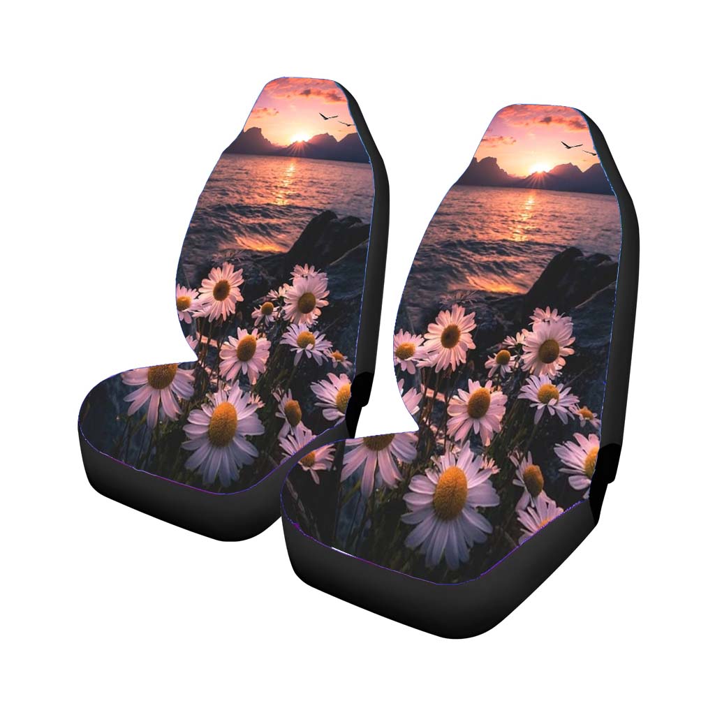 Sunset And Flowers August car Seat Covers