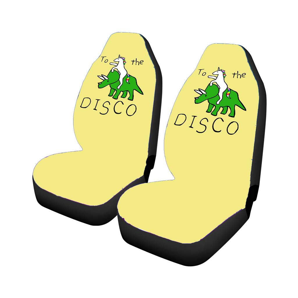 To The Disco Unicorn Rhinoceros Funny Animal Cartoon car Seat Covers