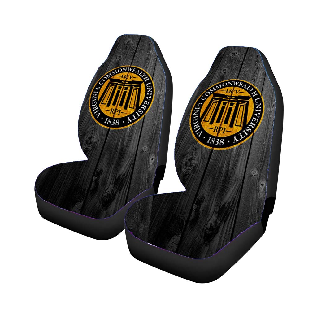 Virginia Commonwealth University 1838 Logo Dark Wood car Seat Covers