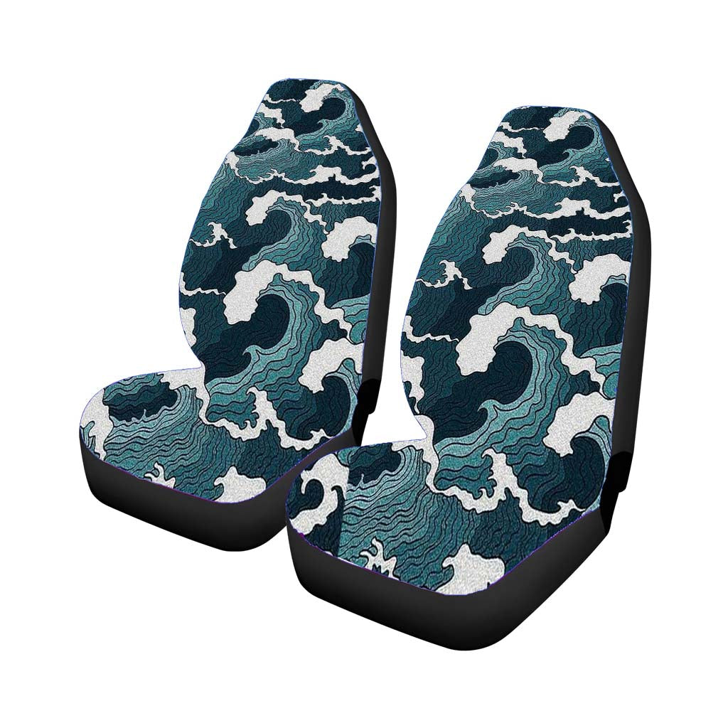 Wave Tsunami Pattern Japanese Style car Seat Covers
