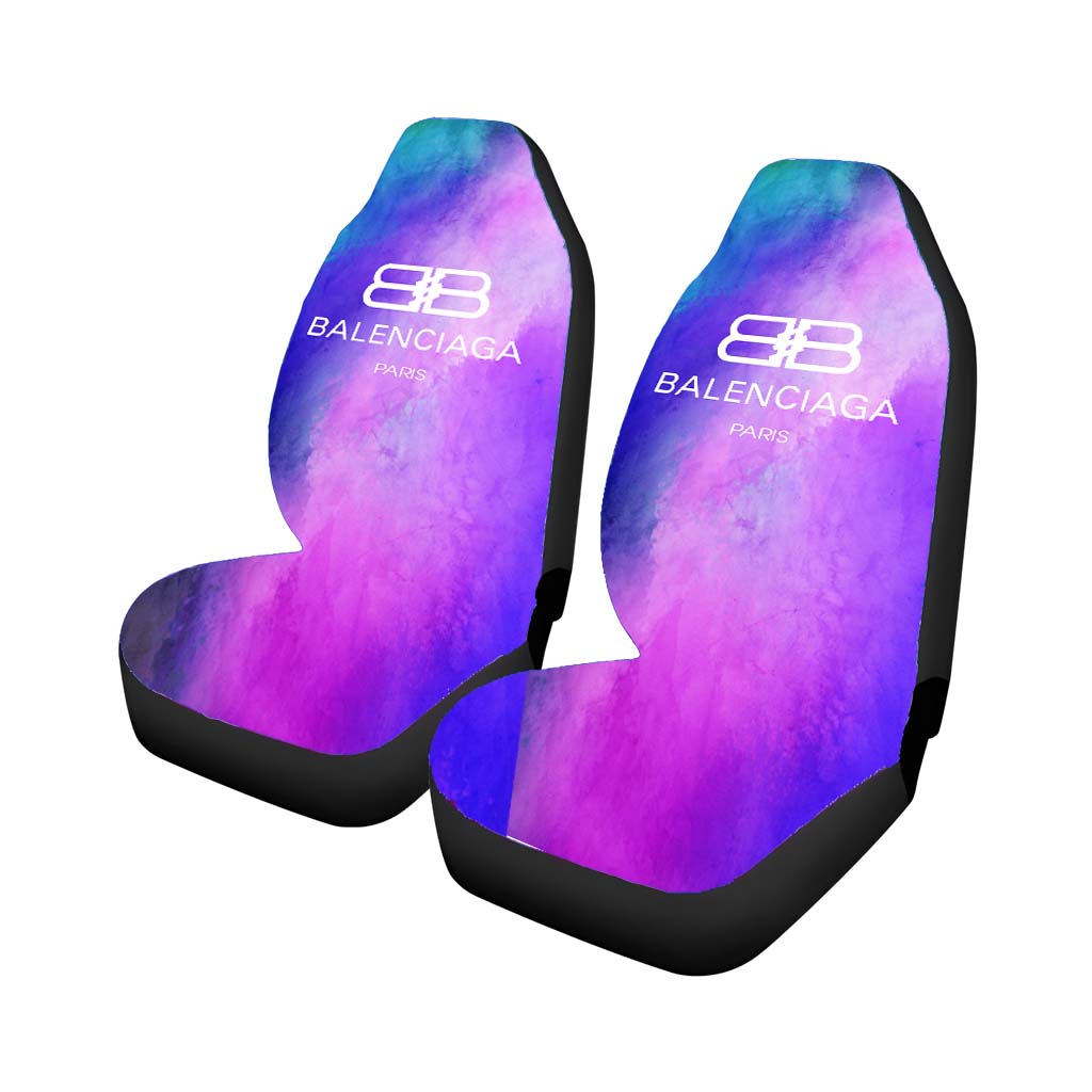 White Balenciaga Blue Purple Tye Die Color car Seat Covers