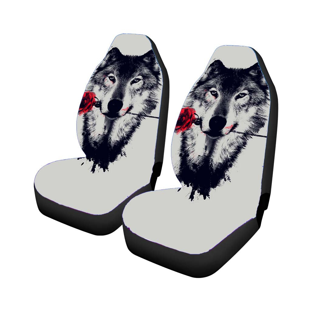 Wolf Red Flower car Seat Covers