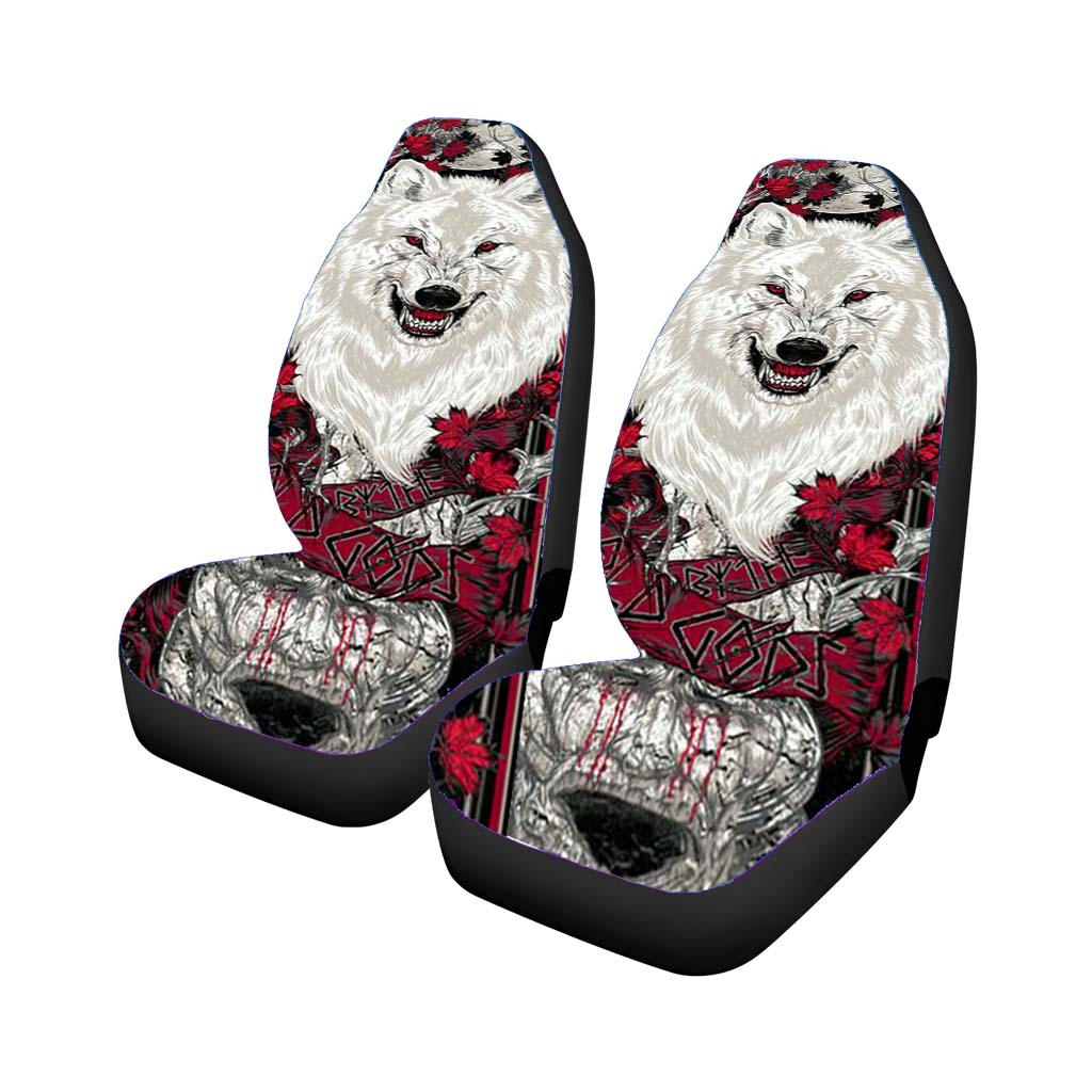 Wolf White Flower car Seat Covers