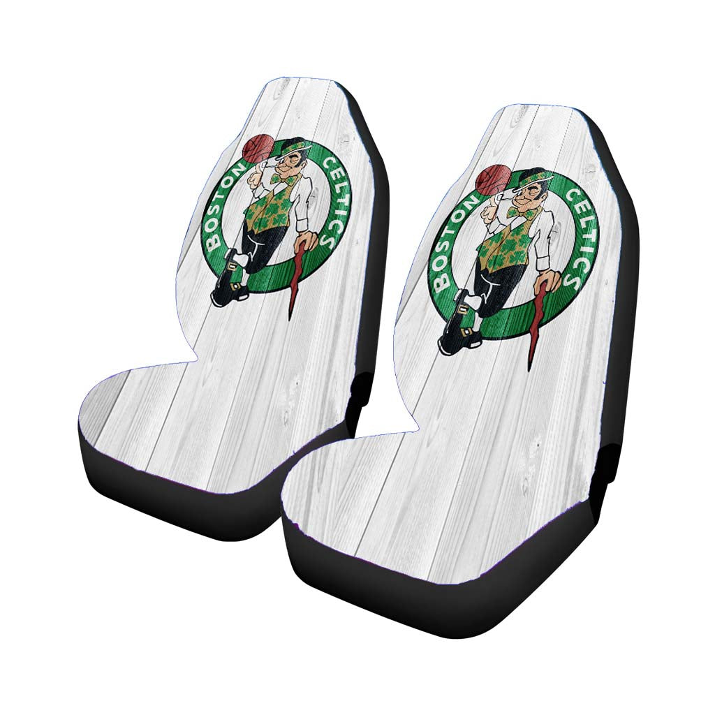 boston celtics nba logo white wood wallpaper Car Seat Covers