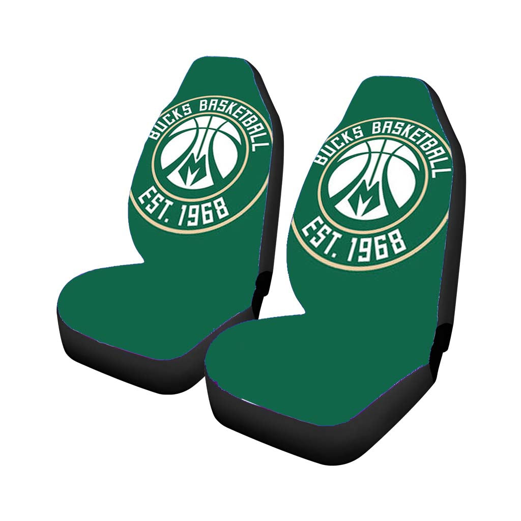 bucks basketball logo green Car Seat Covers