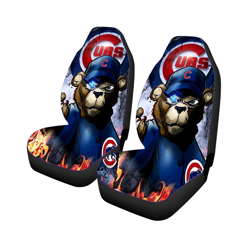 chicago cubs bear fire Car Seat Covers