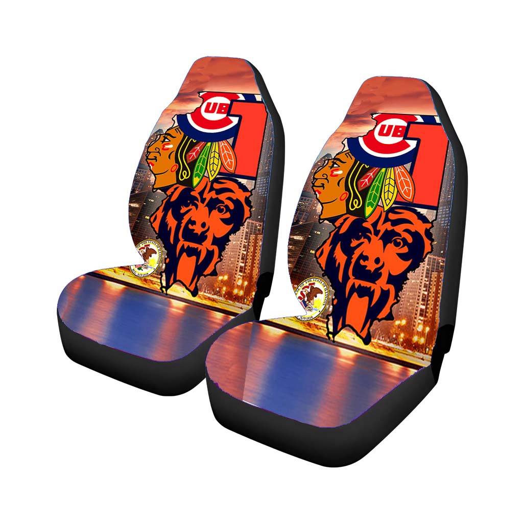 chicago cubs bears blackhawks 1 Car Seat Covers
