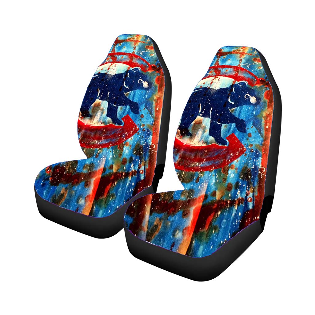 chicago cubs brushes splatter art Car Seat Covers