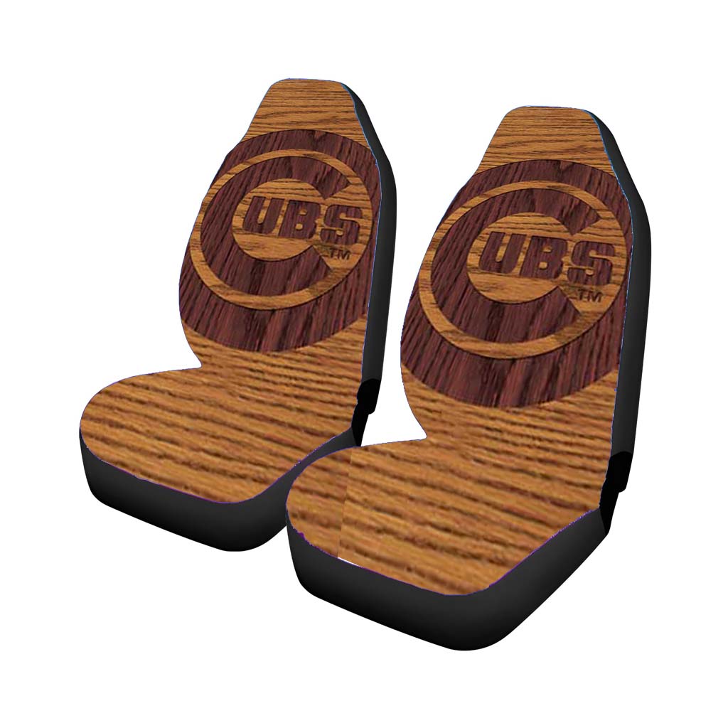 chicago cubs woodcut Car Seat Covers