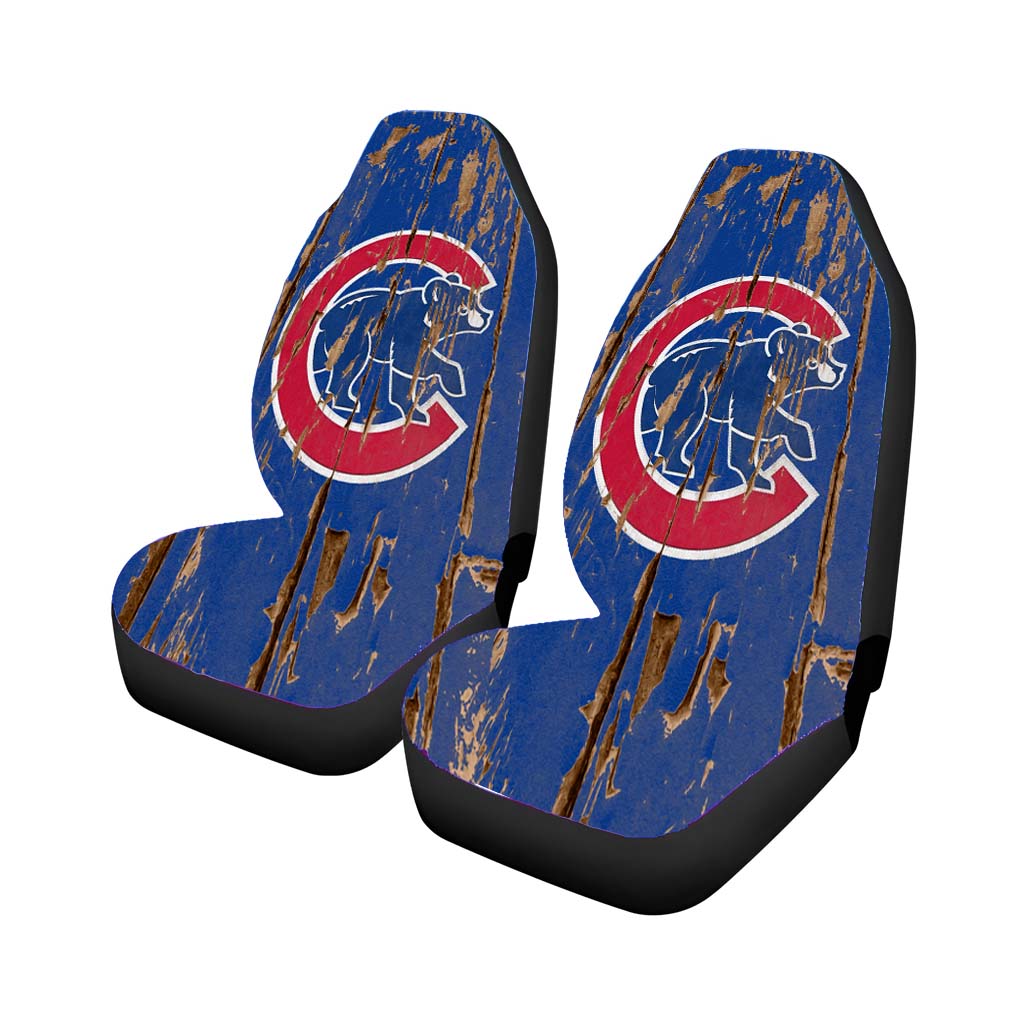 cubs weathered logo Car Seat Covers