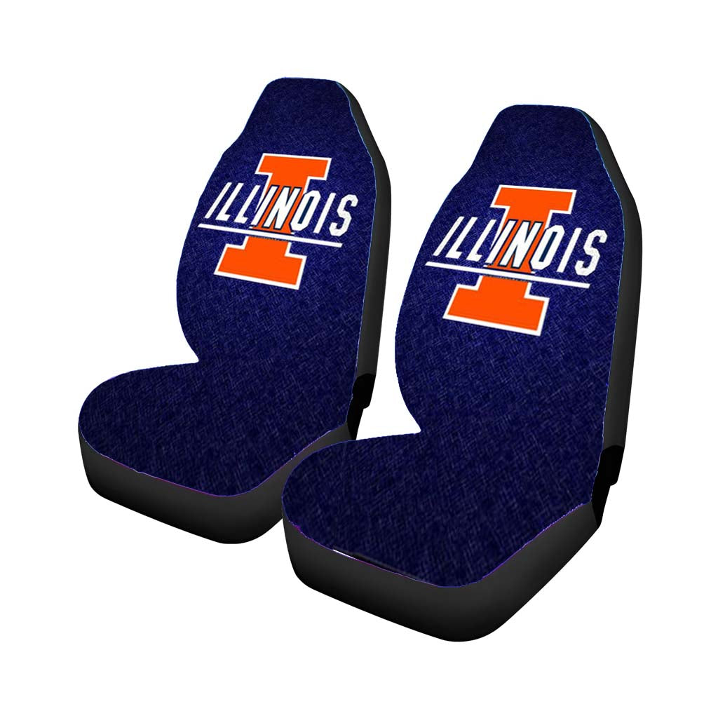 illinois fighting logo Car Seat Covers