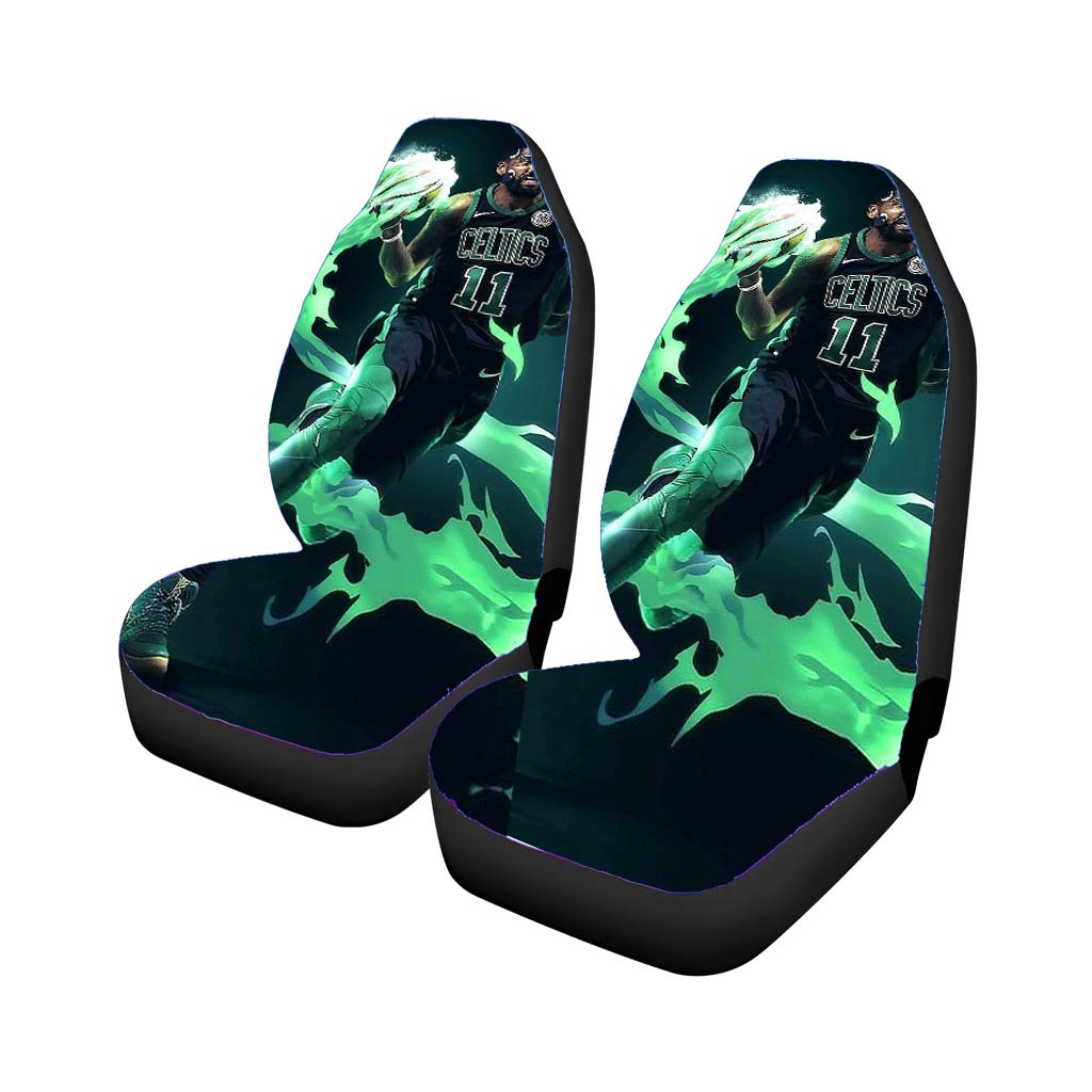 kyrie irving green flame nba Car Seat Covers